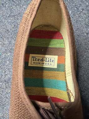Vintage Tred-Lite Brown Woven Platform Sneakers - Made in USA